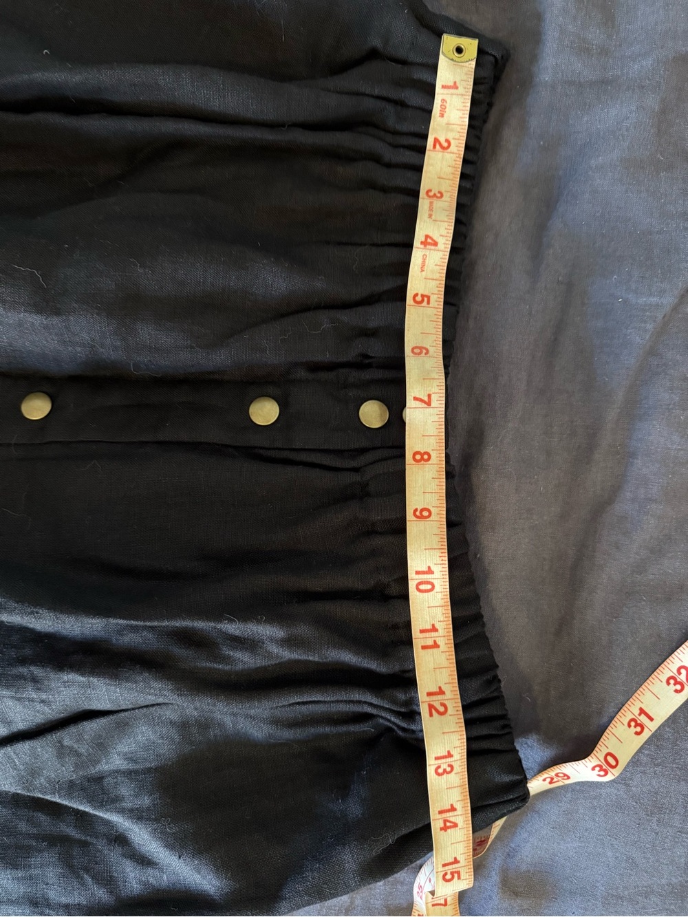 Not Perfect Linen BLACK MARSEILLE linen front snap skirt - Picture 6 of 6